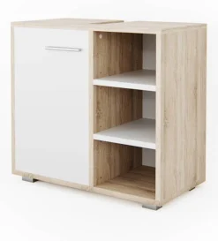 Meuble Sous-lavabo Perry Chêne/blanc