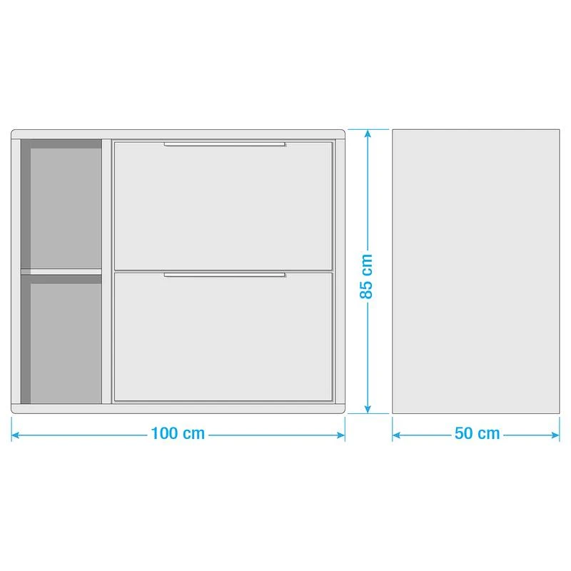 Meuble Avec Vasque TRANGLE 2 Tiroirs – Image 16