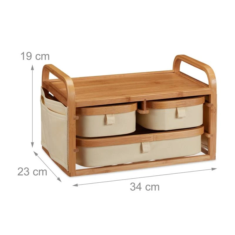 Commode Mini En Bambou 3 Casiers SDB – Image 9