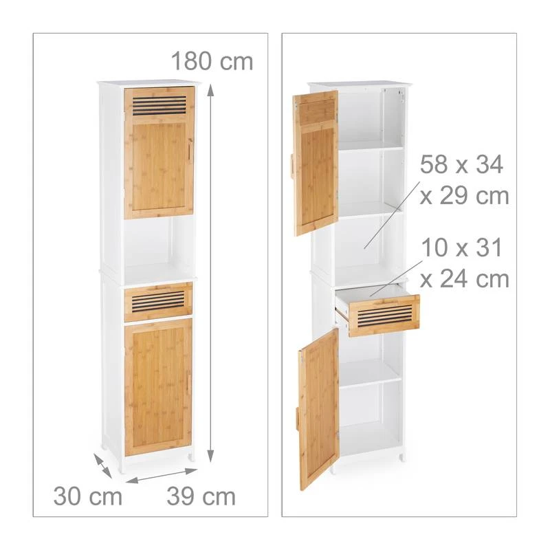 Armoire Salle De Bain 2 Portes 1 Tiroir – Image 7