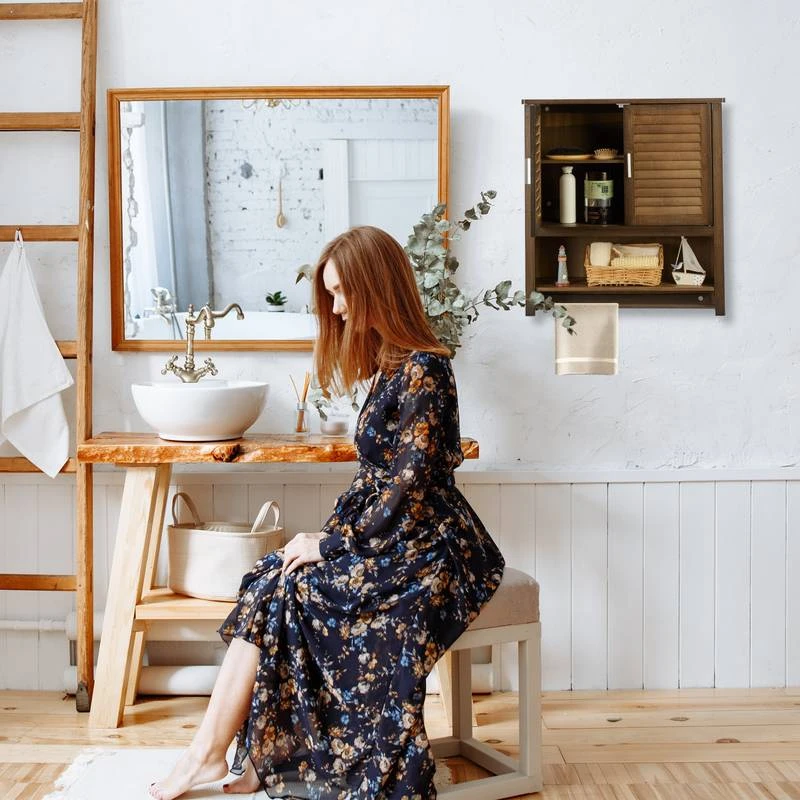 Armoire Suspendue LAMELL SDB Brun Foncé – Image 3