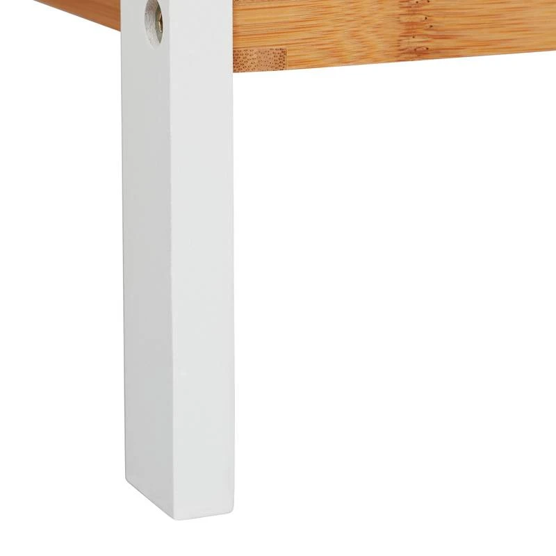 Etagère De Bain En Bambou Blanche – Image 9