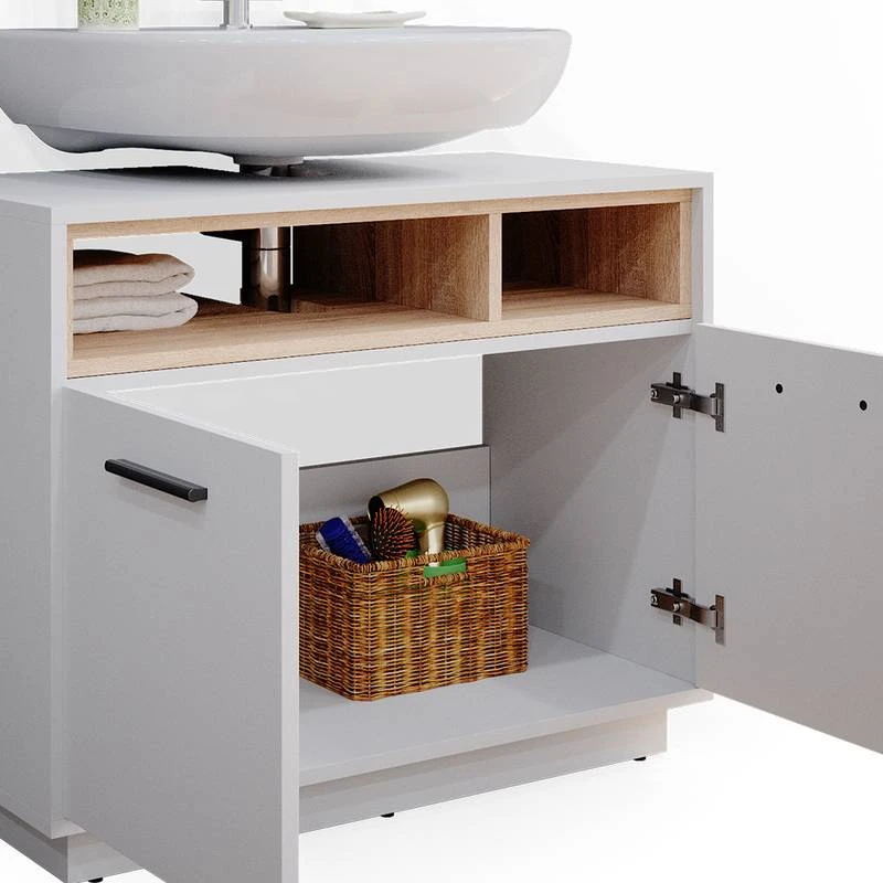 Meuble Sous-lavabo Beatrice Blanc/sonoma – Image 6