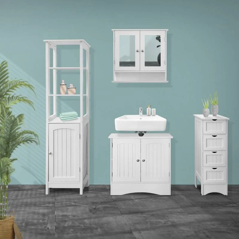 Meuble Sous-vasque 60x30x60cm Blanc – Image 2