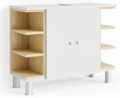 Meuble Sous-lavabo Aquis Blanc/chêne