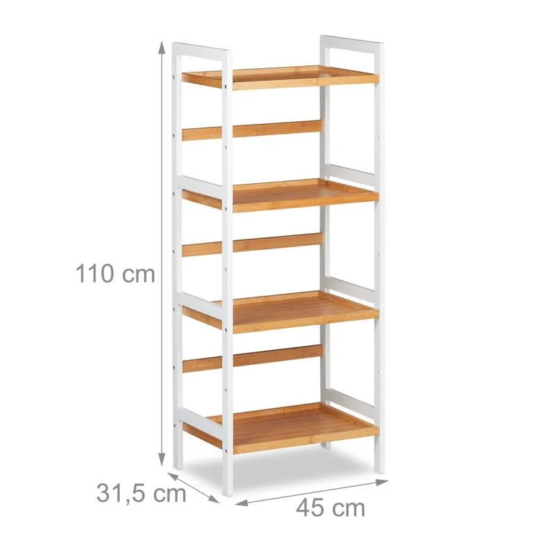 Etagère De Bain En Bambou Blanche – Image 5