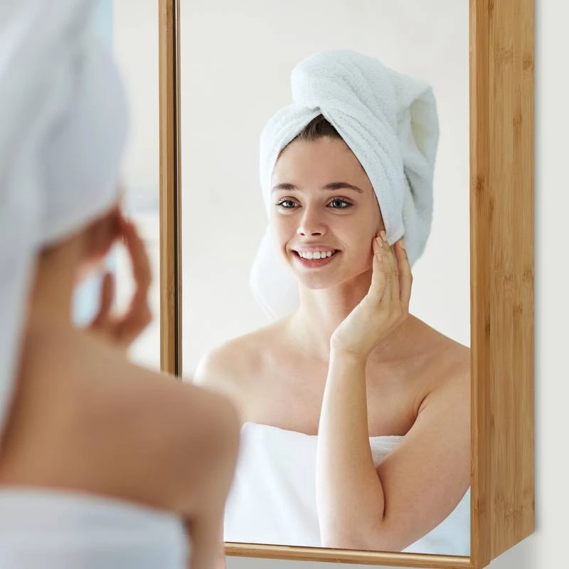 Armoire De Salle De Bain Miroir Bambou – Image 4