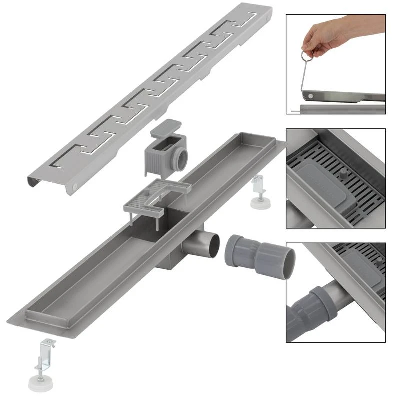 Caniveau De Douche Fendu 70cm Argent – Image 3