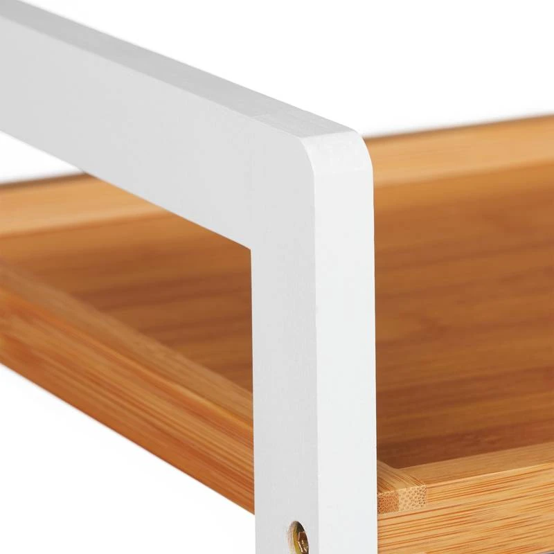 Etagère De Bain En Bambou Blanche – Image 7