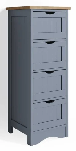 Chiffonnier Bianco Gris/chêne