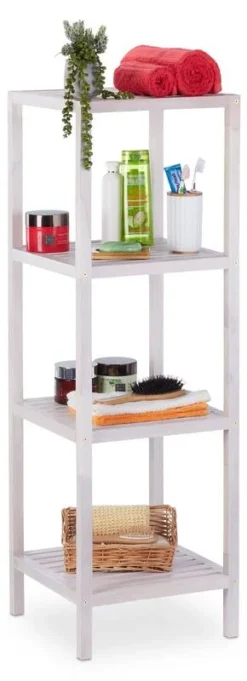 Étagère Salle De Bain Noyer Blanc