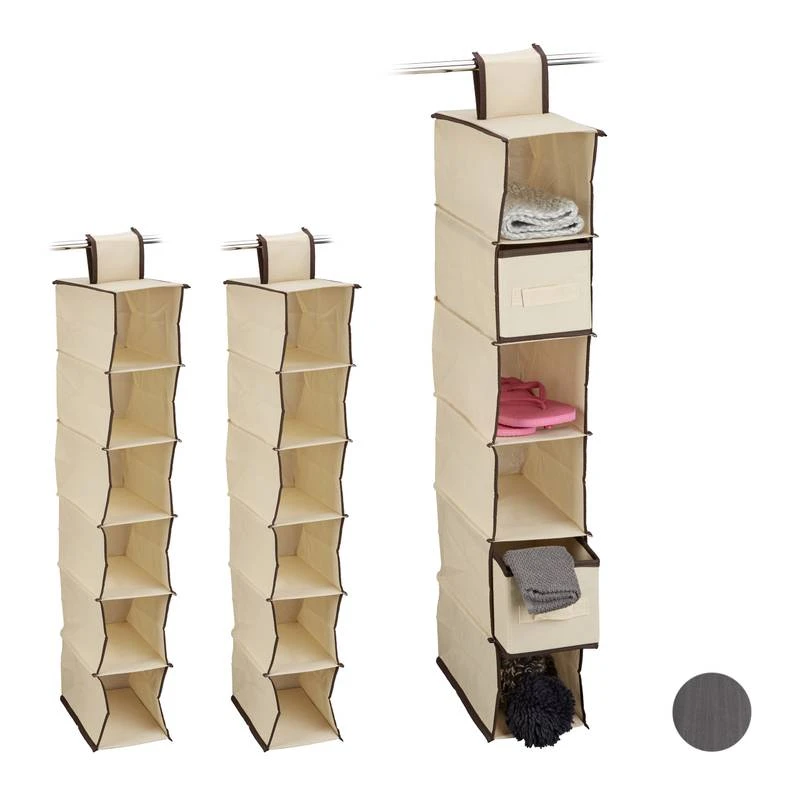 3xÉtagère Suspendue Tissu Armoire