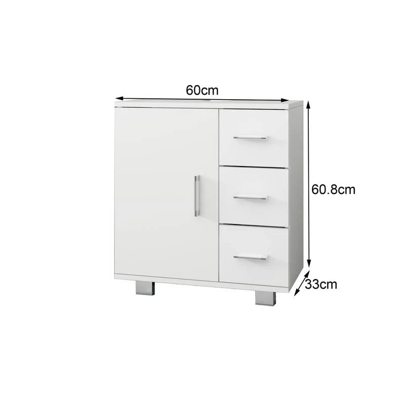 Meuble Sous-lavabo Blanc 60x608x33cm – Image 4