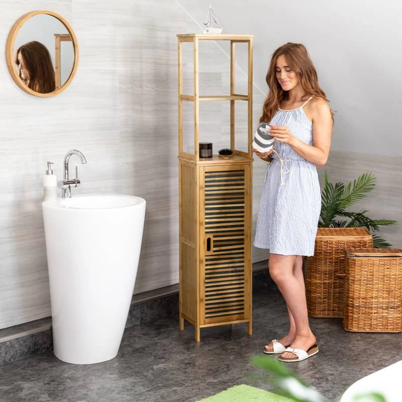 Armoire De Salle De Bain Bambou 5 étages – Image 3