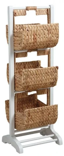 Meuble De Rangement En Bois Et Jacinthe