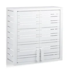 Placard Mural Salle De Bain Bambou Blanc